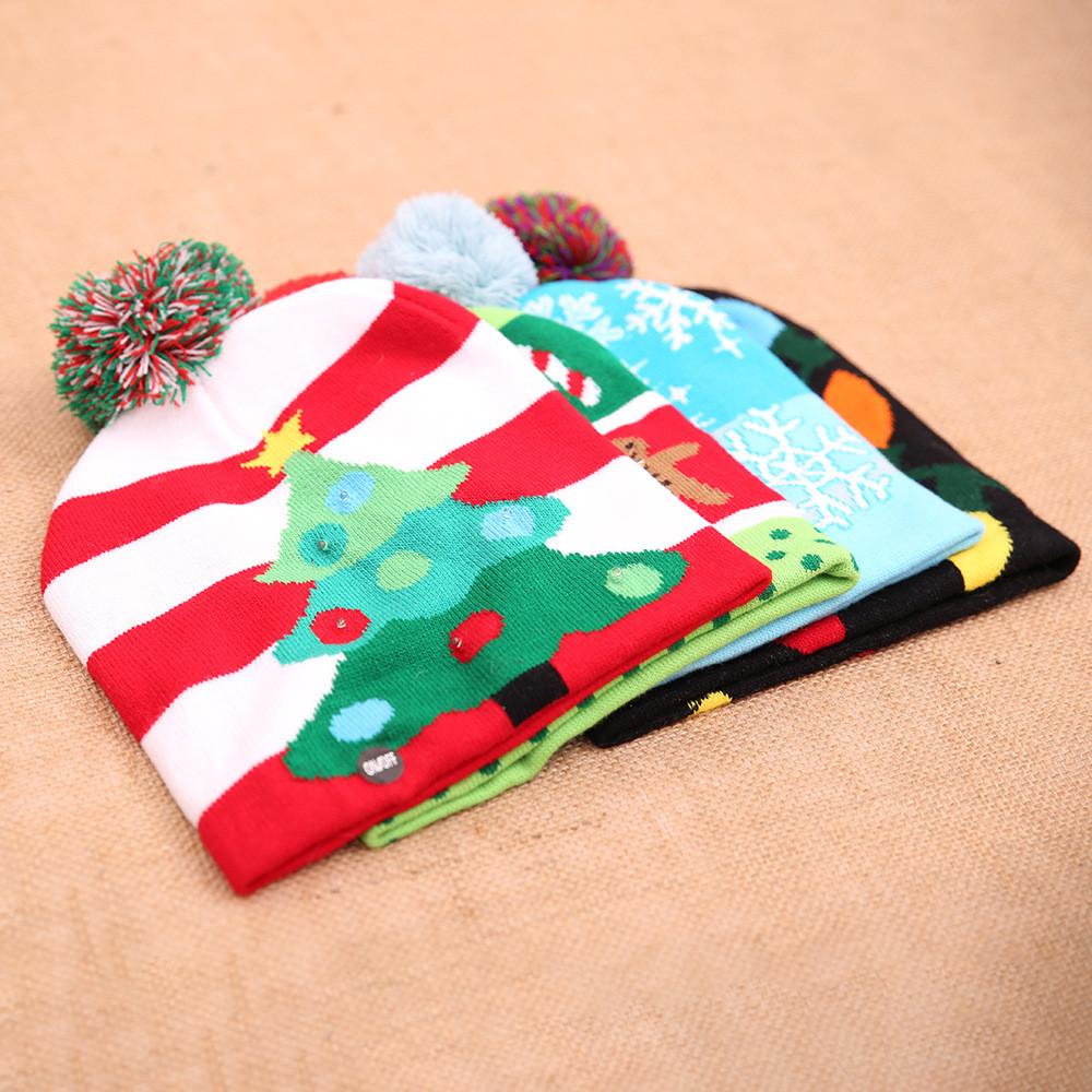 Charming Knitted Led Christmas Hats For Adults And Children Perfect For Christmas Events