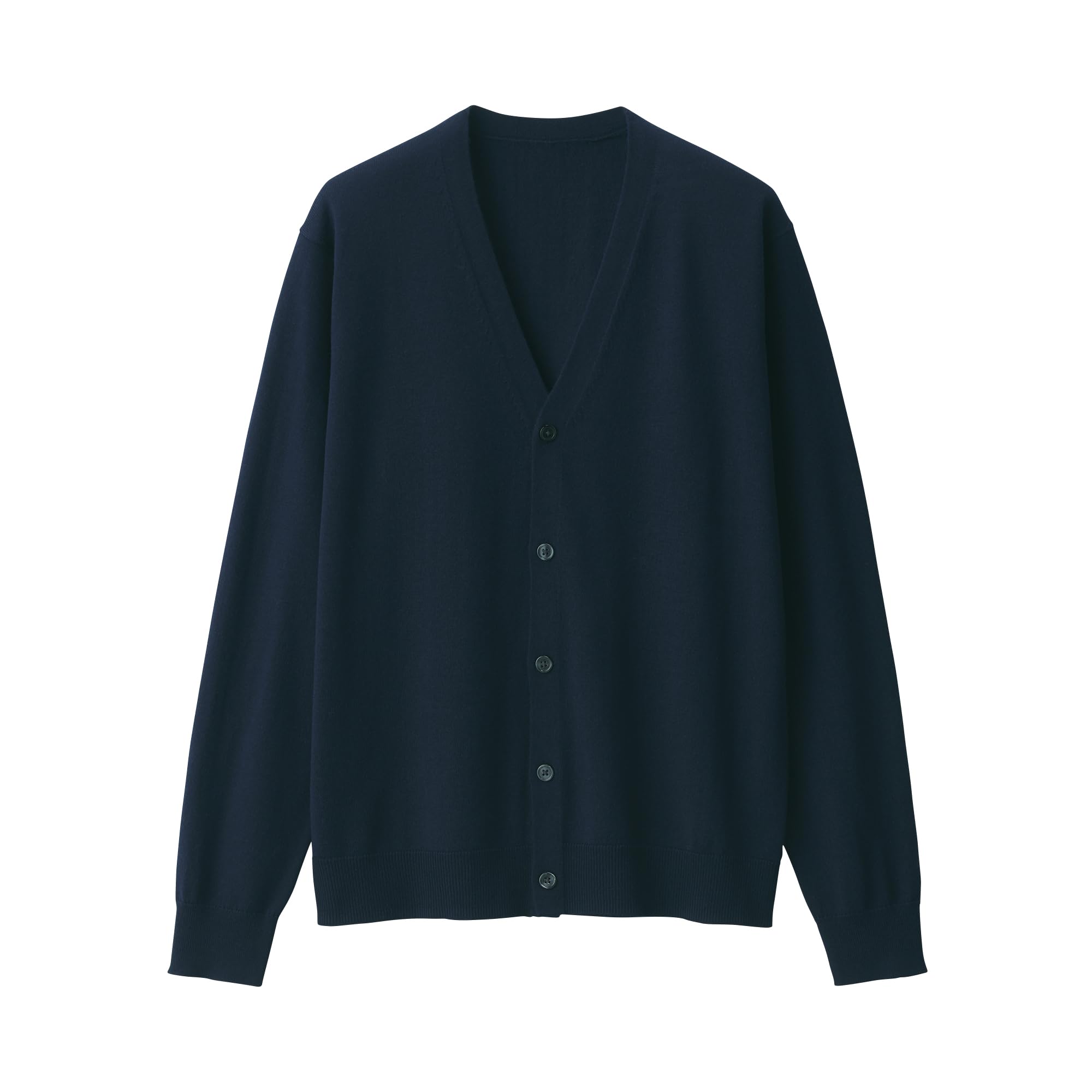 

Мужской кардиган MUJI из стираемой шерсти тонкой вязки с V-образным вырезом, темно-синий, размер AA0PFA4A, мужской XL