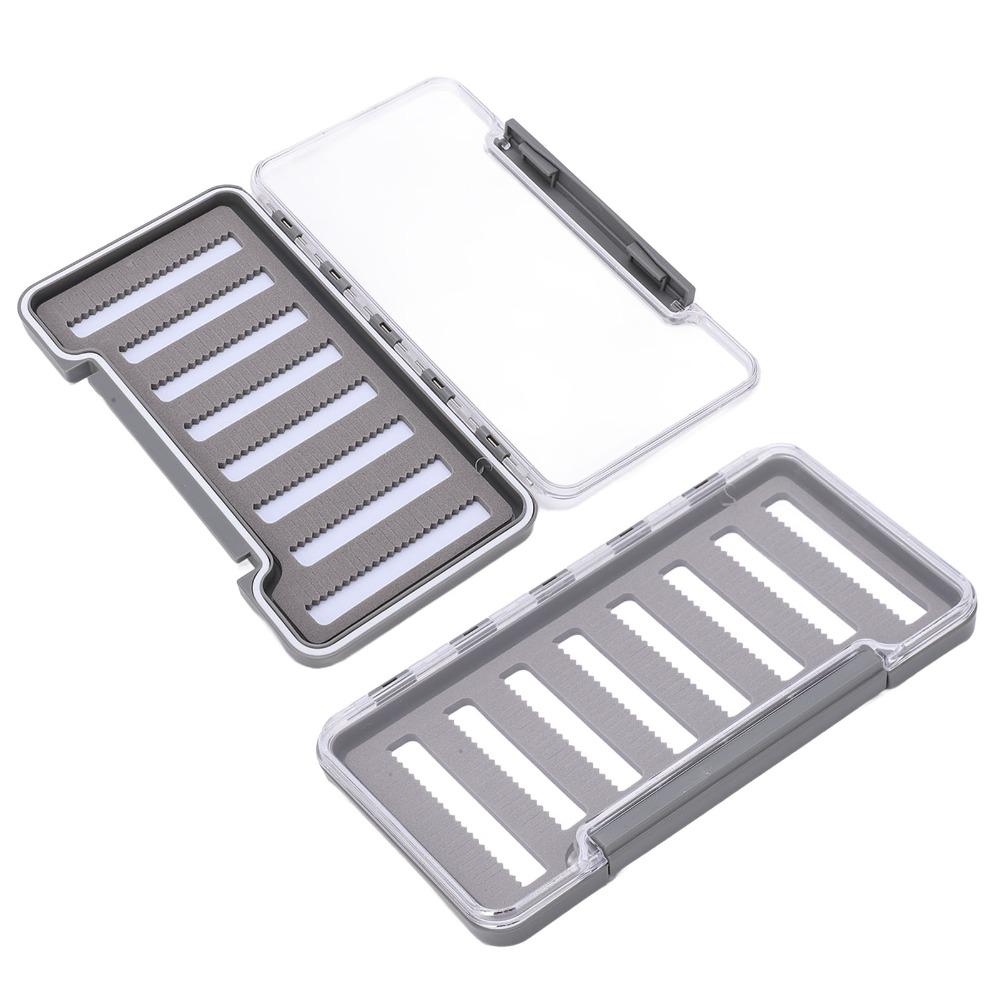 Portable Waterproof Fly Fishing Box Lightweight Foam Fishing Flies Box Transparent ABS Shell Fishing Tackle Box Tackle Storage