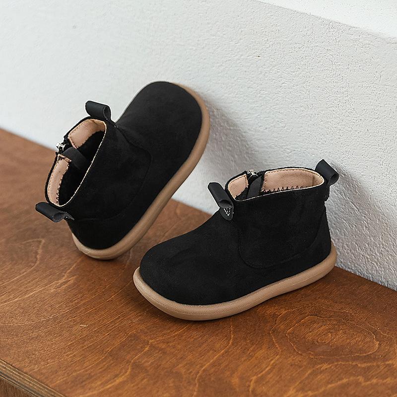 Autumn Winter Children's Causal Thermal Boots Warm Plush Girls Ankle Boots Versatile Zipper Kids Boys Cotton Boots