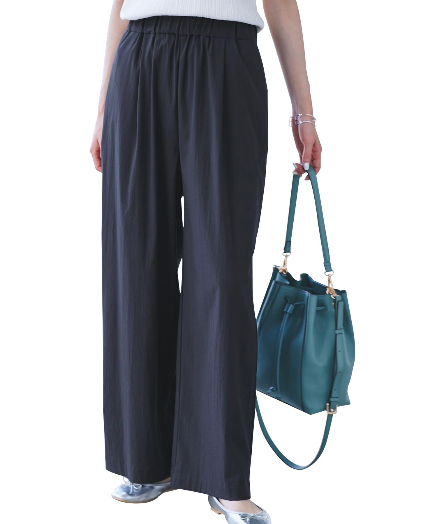 

ROPE PICNIC Women s UV-Cut Rayon Nylon Easy Wide Pants, GDS15260, Conmain (40)