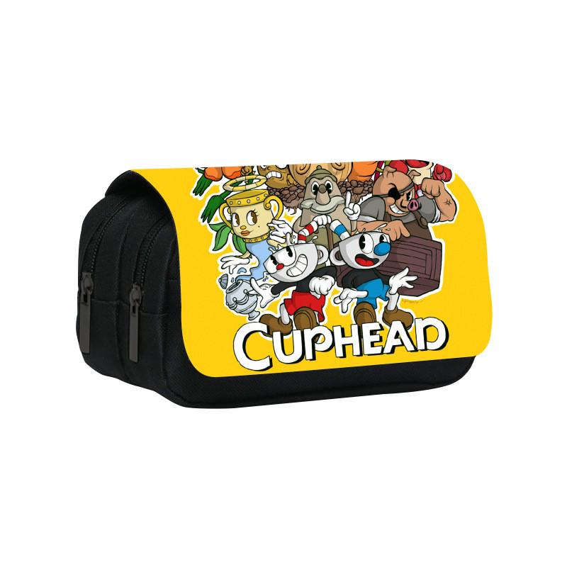 Cuphead Themed Travel Pencil Bag With Durable Polyester Material For Teens And Kids