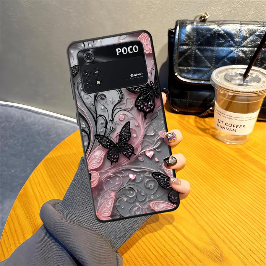 

Чехол для Xiaomi Poco F8 X3 X4 X5 X7 Pro M3 M4 M7 Pro M5 F1 C50 C61 F3 C75 C71 Funda Чехол для телефона Мультяшный узор Бабочки Poco M7