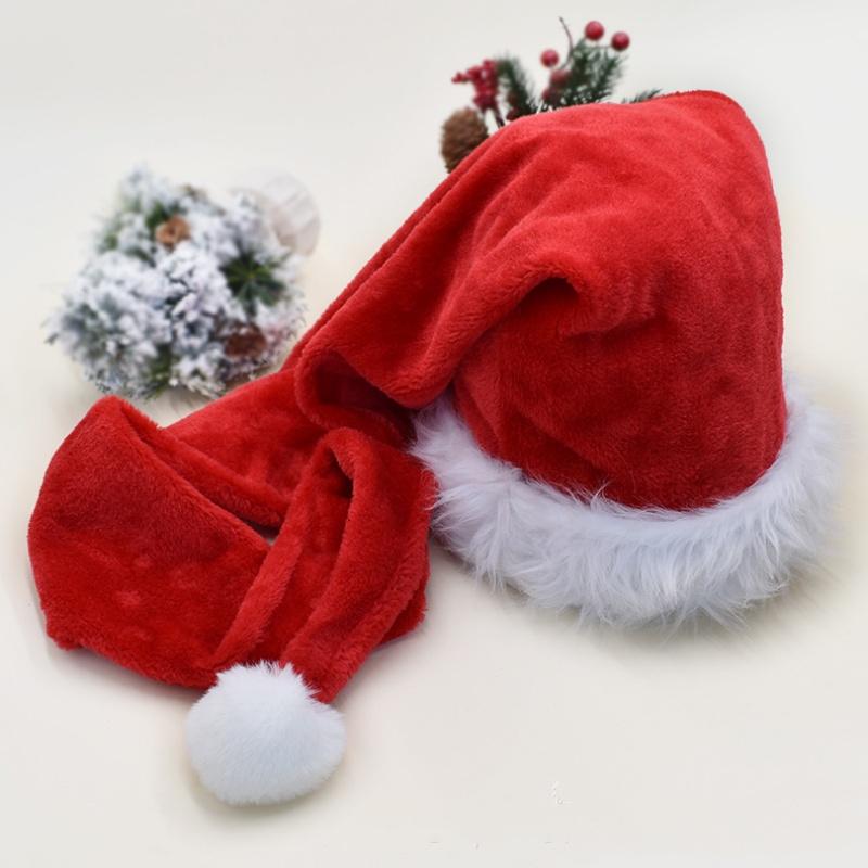 Extra Lange Superlange Weihnachts-Nikolausmütze Kinder Erwachsene Weihnachten Xmas Mütze Geschenke Neujahrsfest Feiertagsparty Zubehör Requisiten