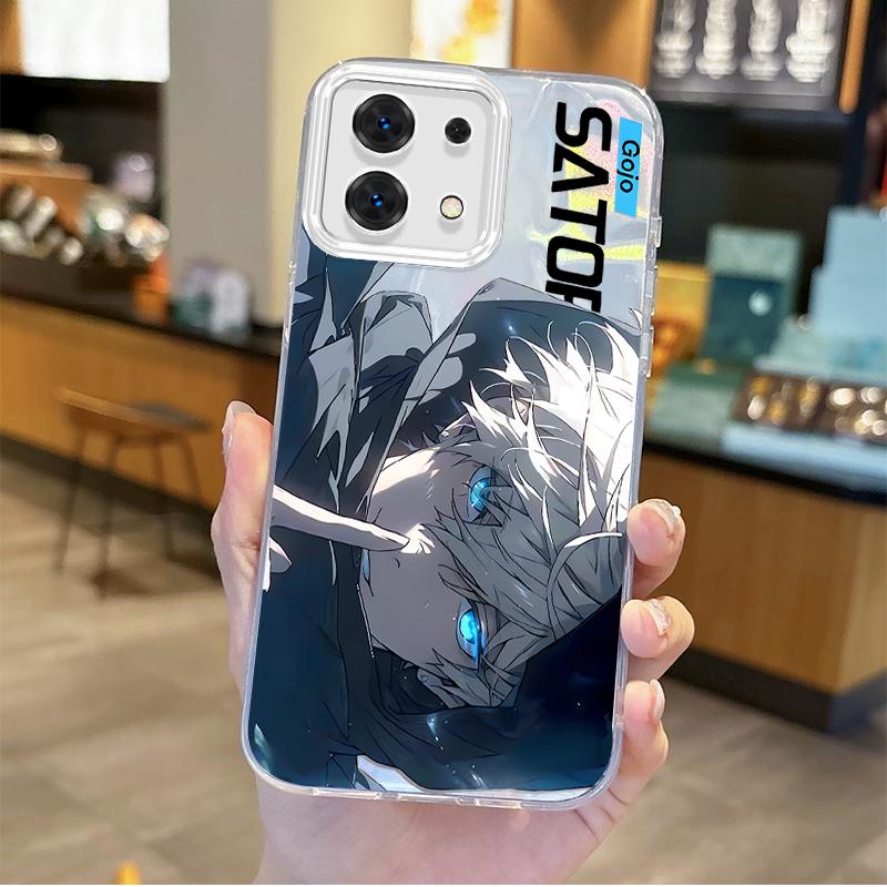 Jujutsu Kaisen Satoru Gojo Anime Farbverlauf Handyhülle für Redmi Note13 12 11 10 9 ProPlus 13C 12C 10C 9C A2 A1 Harte rutschfeste Hülle