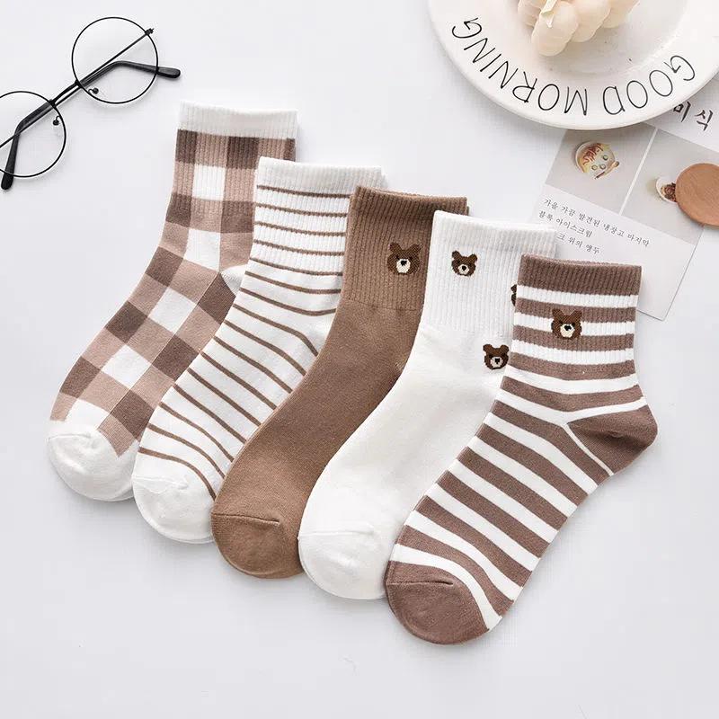 

Носки женские средней длины, милые универсальные, с рисунком тюльпана, милые чулки в стиле колледжа, женские носки One Size