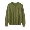 Round-neck Embroidered Knitted Cardigan for Women - Spring/autumn, Unique and Stylish Sweater Coat, Top Garment