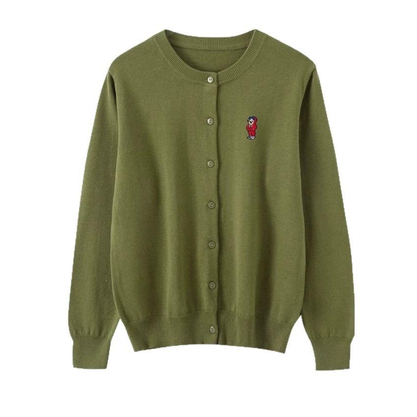 Round-neck Embroidered Knitted Cardigan for Women - Spring/autumn, Unique and Stylish Sweater Coat, Top Garment