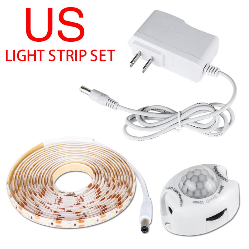 1-5M PIR Motion Sensor LED Strip Light Auto On/Off Stairs Wardrobe Closet Kitchen Light IP65 Waterproof DC 12V Diode Tape Ribbon