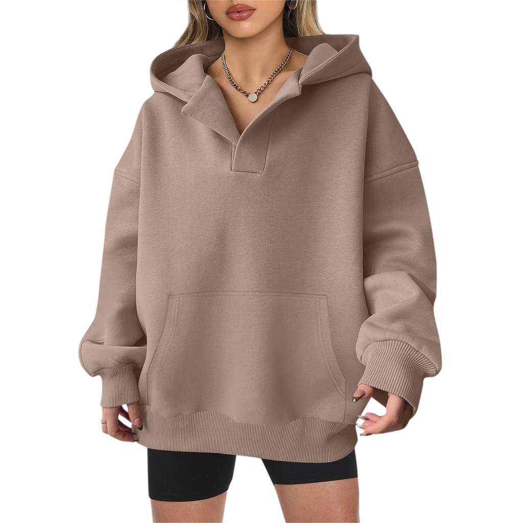Real Shot 2025 New Autumn and Winter Women's European Beautiful Women's Oversized Loose Sweater Sweatshirt Long-sleeved Jacket
