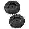 D12005 52mm RC Car Tyre Rubber Aluminium Alloy AntiSkid Tires for WPL D12 110 RC Truck(Black BL )