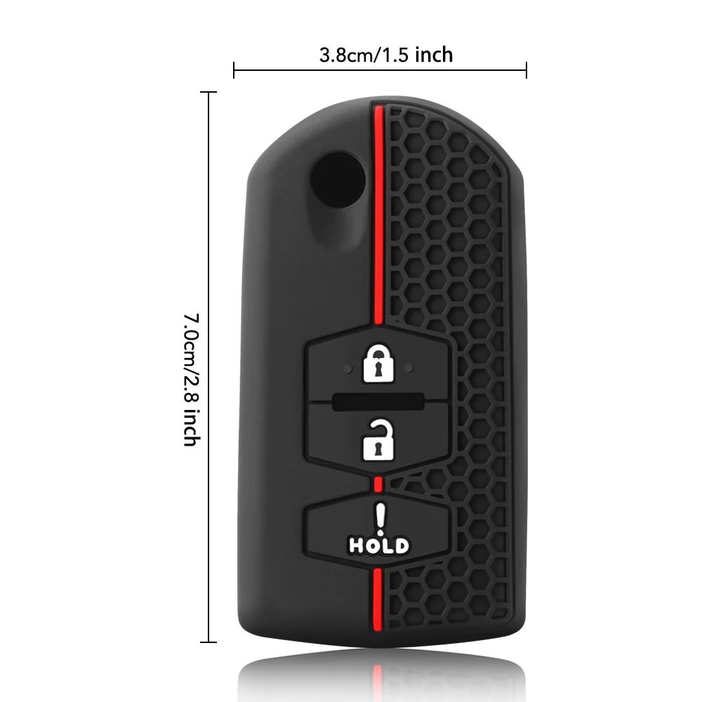 3 Buttons Silicone Key Holder For Mazda 2 3 5 6 CX7 CX9 RX8 MX5 MPV Demio Car Key Cover Case Remote Shell Fob Bag Protector