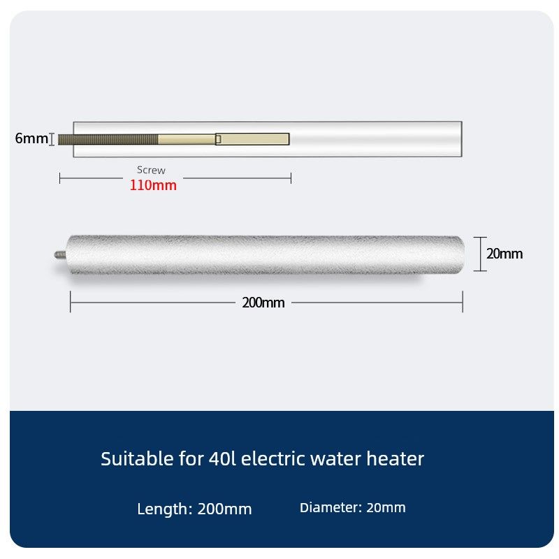 

Suitable for Wanhe Electric Water Heater Magnesium Rod 40/50/60/80L Sewage Outlet Accessories Cast Type Sacrificial Anode Rod [Applicable to 40L Water Heater] No Nut
