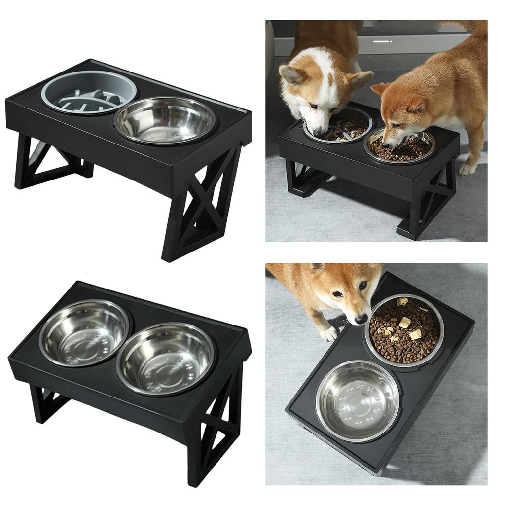 Feeding Station With Double Bowls And Water Bottle Conveniently Designed For Cats And Dogs Feeding Needs Pets Safety.