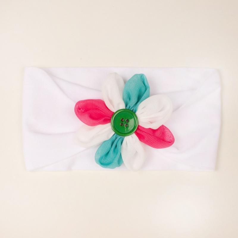 New Children's Nylon Elastic Headband, Baby Candy-colored Flower Headscarf, Summer Thin Baby Hair Accessories
