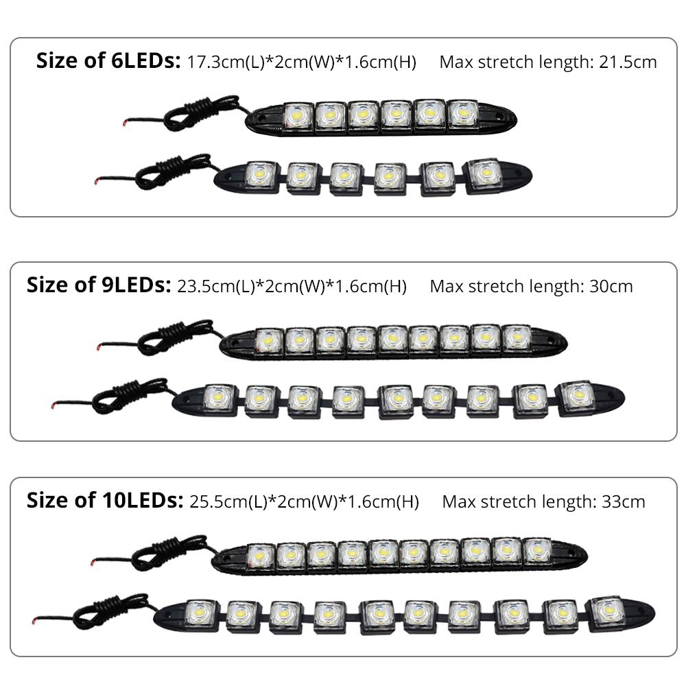 1PCS DRL COB White Flexibles Fog Lights Day Times Running Auto Head Lamp Waterproof 10w Bright Led Car Styling Gluttonous Snake