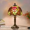 Lampada da tavolo a LED in stile Tiffany Luci decorative mediterranee retrò Paralume in vetro colorato E27Per comodino, camera da letto, luce, caffè