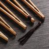 High-Temp Resistant Bamboo Tea Tongs - Portable Travel Tea Set Tweezers & Anti-Scald Cup Clips