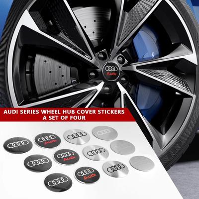For Qaz16 4pcs 56mm Car Wheel Center Hub Cap Stickers Styling Accessories RS SLINE A1 A2 ABT Quattro S A3 A4 A5 A6 A7 A8