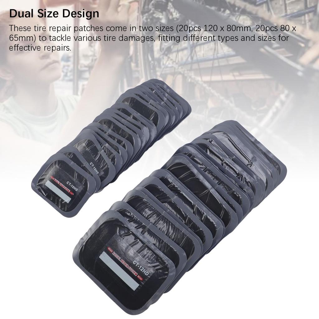 40 Pcs Tire Patch Rubber Thickening Strong Adhesive Repair Kit Motorcycle Car Tire Tube