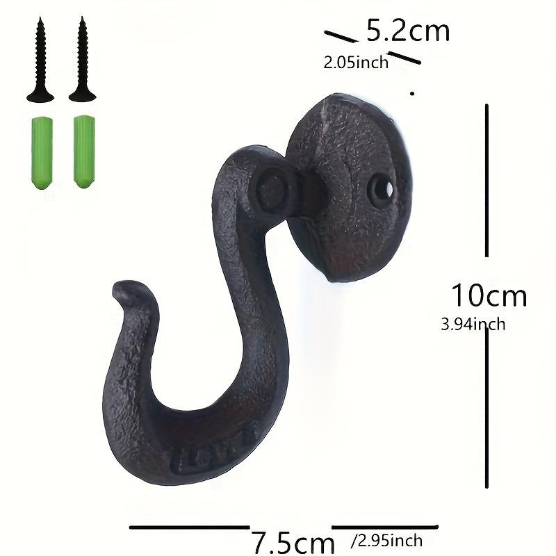 Vintage Garden Cast Iron Hook Metal Practical Wall Mounted Flowerpot Basket Black Wrought Iron Hook Wall Decoration