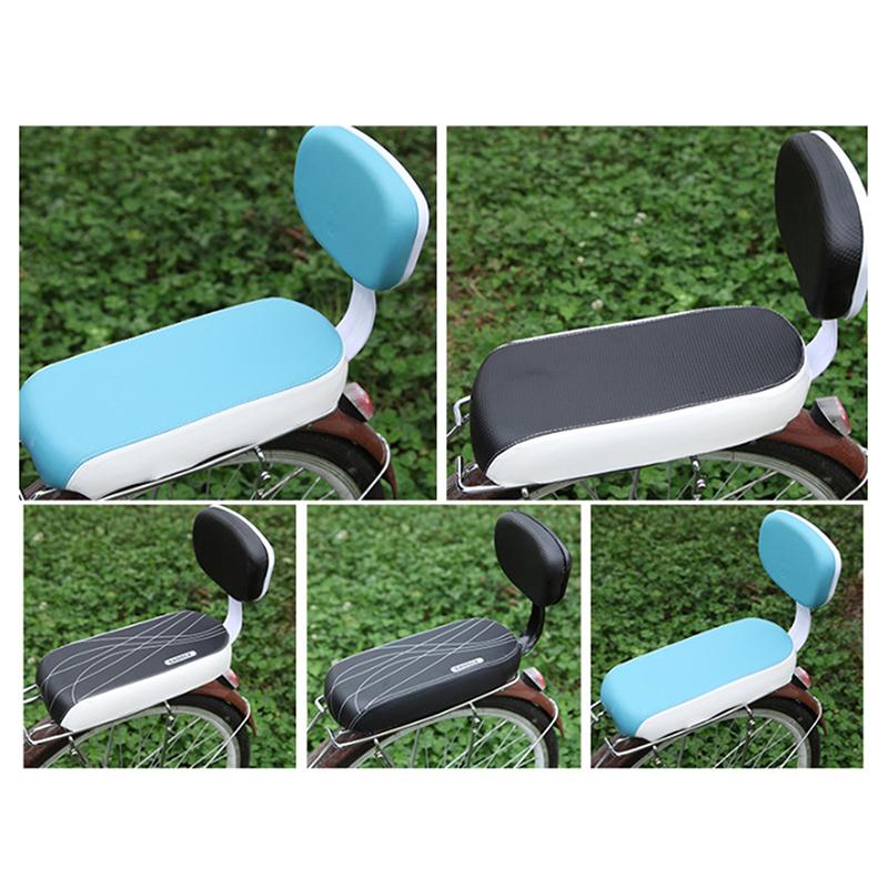 Bike Saddle Pad Bike Child Seat With Back Rest Bike Back Seat Bicycle Rear Rack Saddle Pu Leather Soft Cushion For Cycling Parts