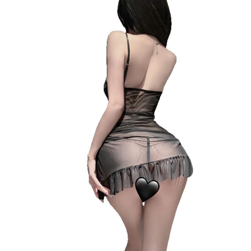 Sexy sexy pure desire lace dress, new slim fit and thin hip wrap, fun Spice Girl home nightdress mesh
