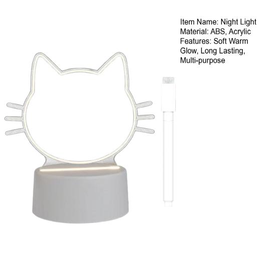 Personalized LED Lamp Acrylic Message Note Board Multipurpose Erasable USB Drawing Board Bedroom Night Light