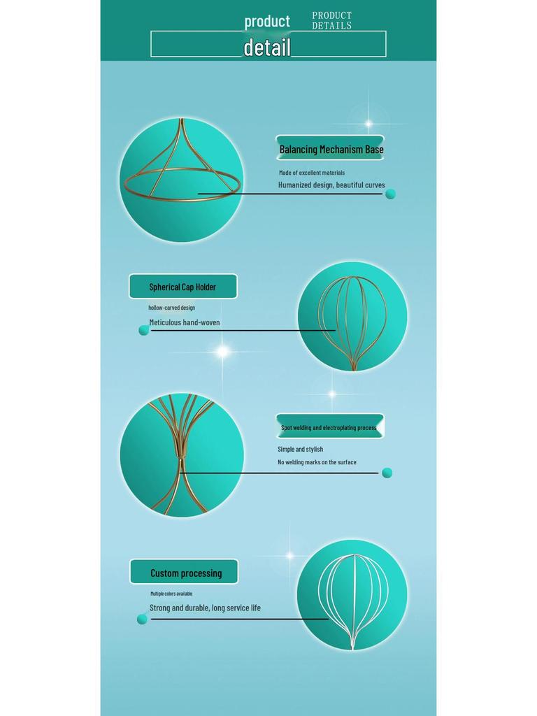 Wrought Iron Hat Rack Stand for Caps - Ideal for Accessory Shops and Clothing Stores