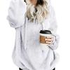 European & American Style Women's Hooded Fleece Sweatshirt Jacket