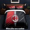 Set Biancheria da Letto AC Milan Design 1 Copripiumino + 2 Federe Morbido Traspirante Biancheria da Letto per la Casa