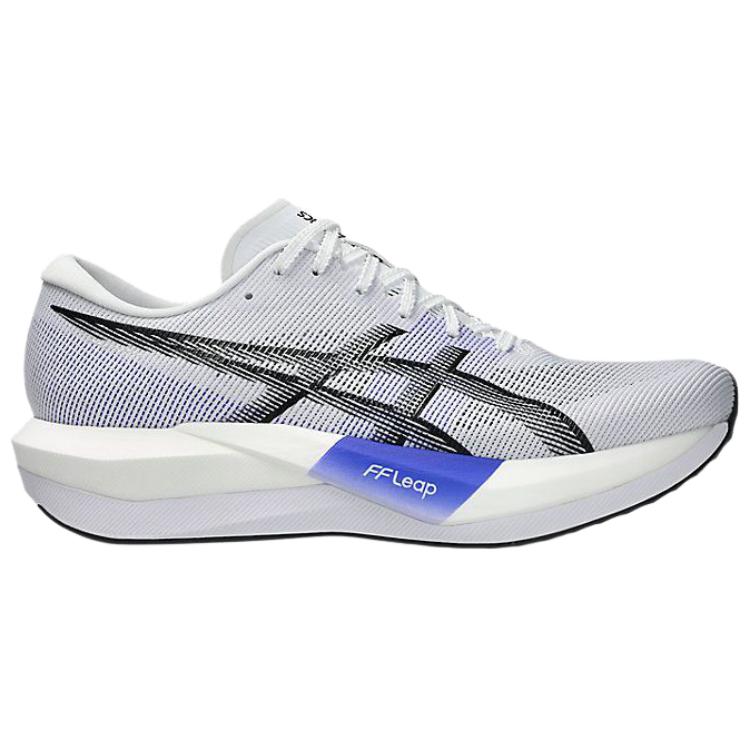 Asics נעלי ריצה קפיציות קלות ונוחות Magic Speed 5, סניקרס יוניסקס, לבן שחור 1013A183-100