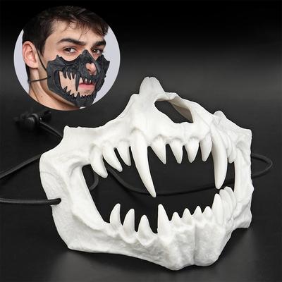 Halloween Demon Mask Halloween Cosplay Mask Horror Mask Fangs Skull Mask Headwear Horror Props For Party Halloween Decoration