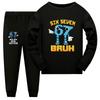 Sei Sette Vestiti Divertenti Bambini Manica Lunga+Pantaloni Set 2 Pezzi 67 Rubare Un Cervello Marcio Ragazzi Ragazze Set Pigiama Manica Lunga Pigiama