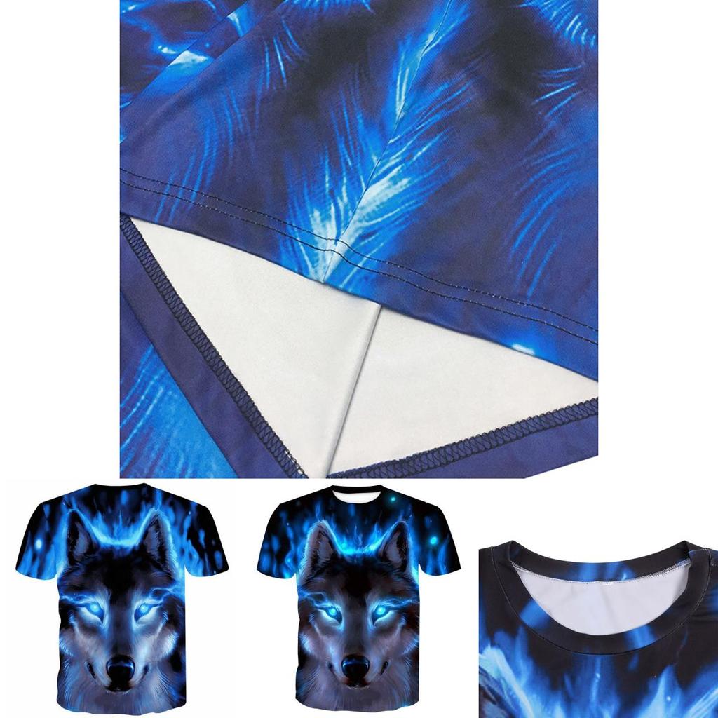 Fashion Men Wolf 3d Print T-shirts With Vibrant Colors And Premium Polyester Fabric