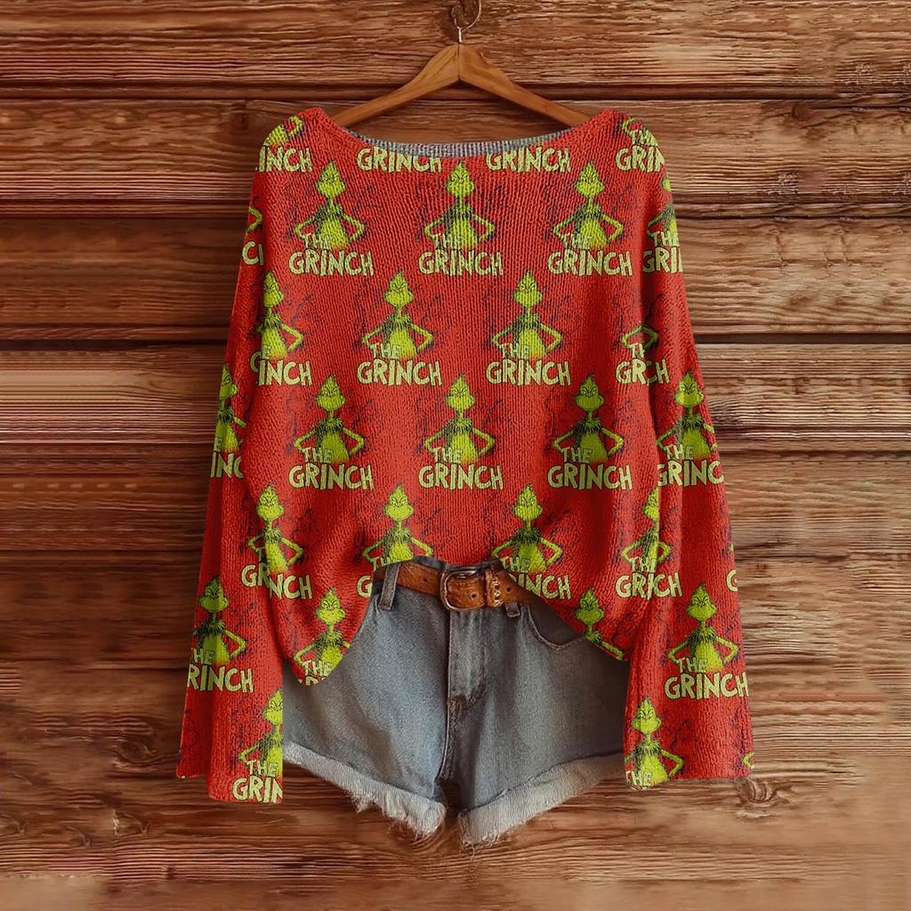 Women's Fashion Long Sleeve Christmas Snowman Snowflake Print Jacket Cardigan