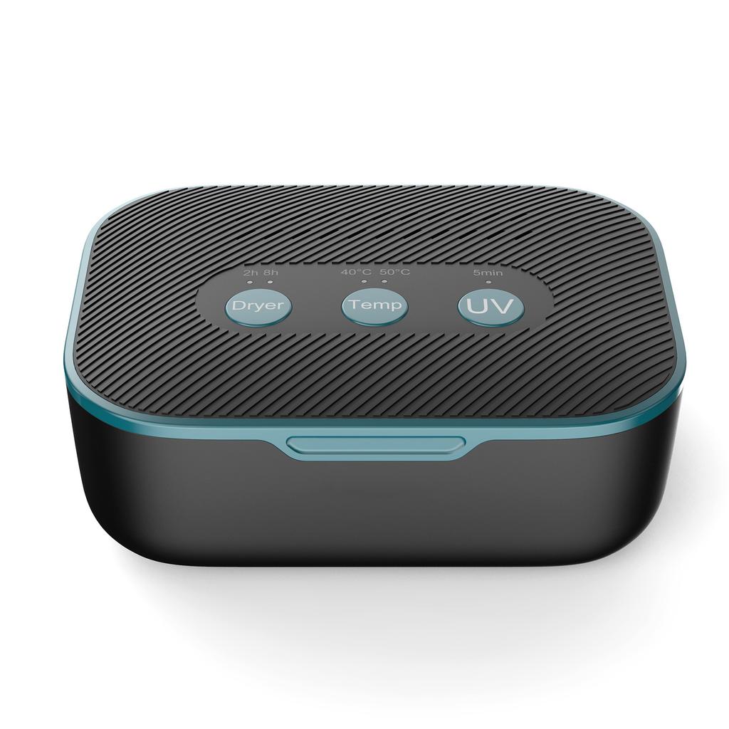 3 In1Uscător de aparate auditive digitale și dispozitiv de curățare și cutie de încărcător Căști Magazin Dezumidificator Carcasă de uscare UV LED cu 2 moduri de sincronizare și temperatură