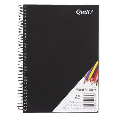 Quill A5 Σπιράλ Εικαστικό Ημερολόγιο (Μαύρος)