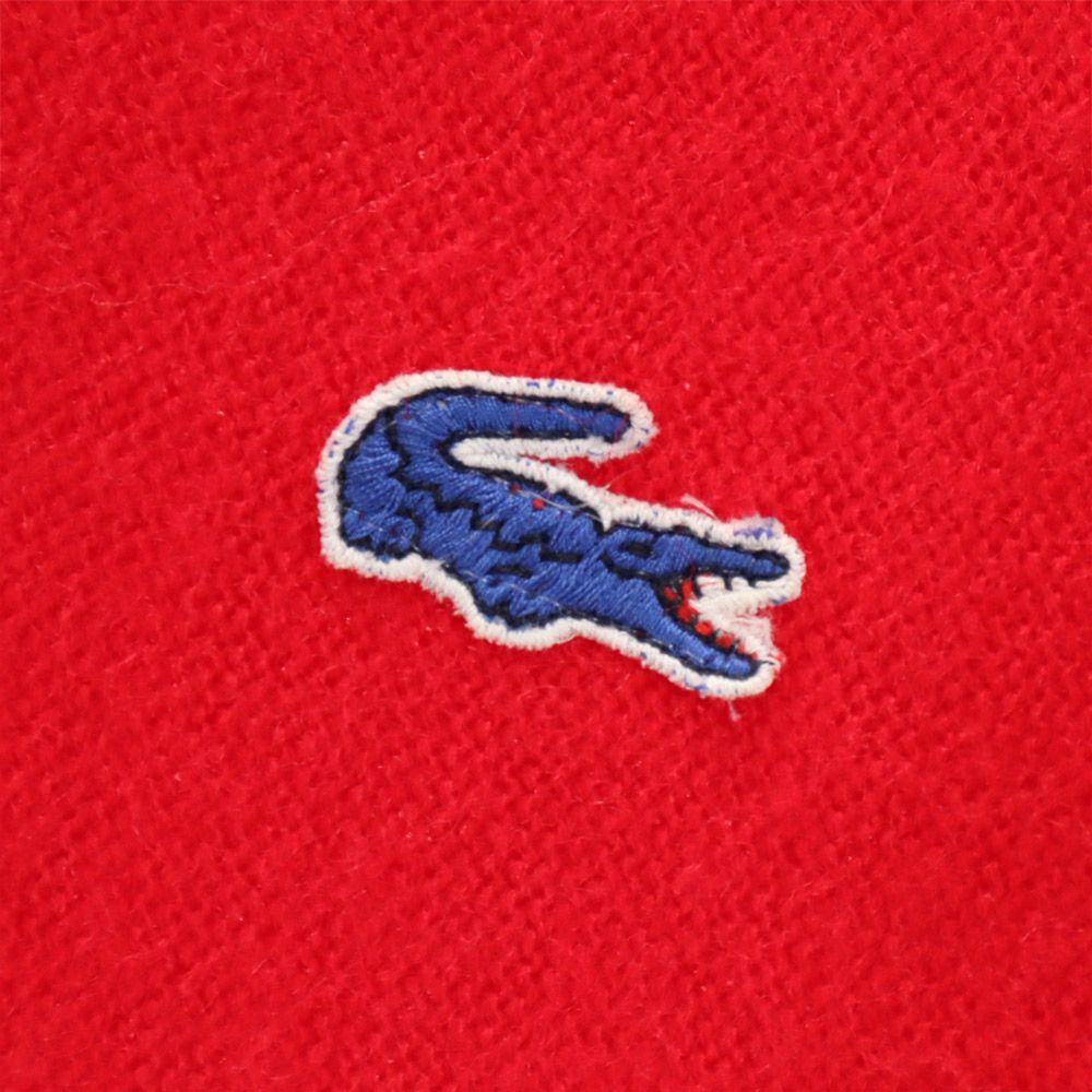 Lacoste 70s Vintage Izod Spool Tag Long Sleeve V Neck Sweater 2 Red Knit Men's Used