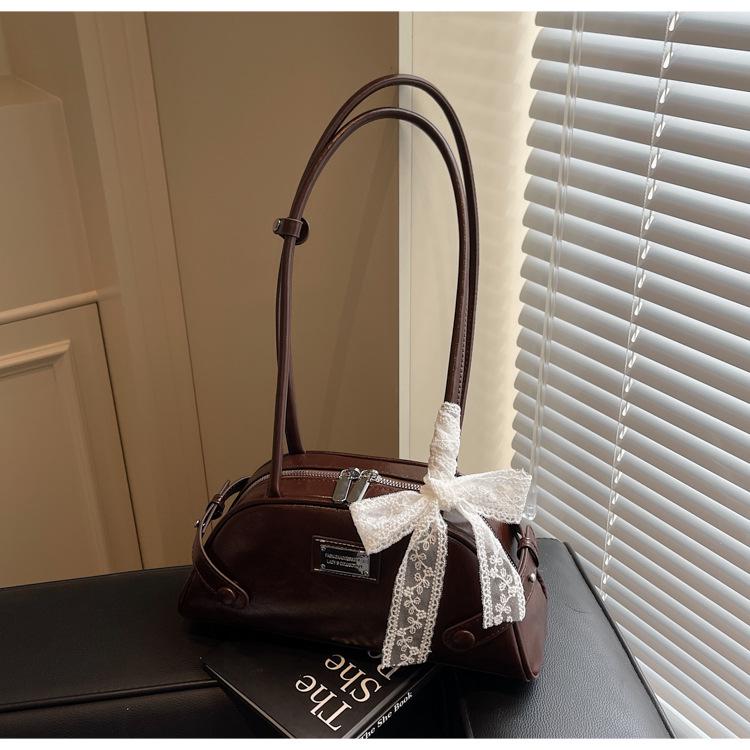 2025 Sweet Girl Lace Bow Shoulder Bag - Women's Stylish Underarm Design
