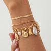 Ferienstil Metall Muschel Krabbenkralle Anhänger Armband, Kreatives Pfeffer Perle Schlangenknochen Kette Armband