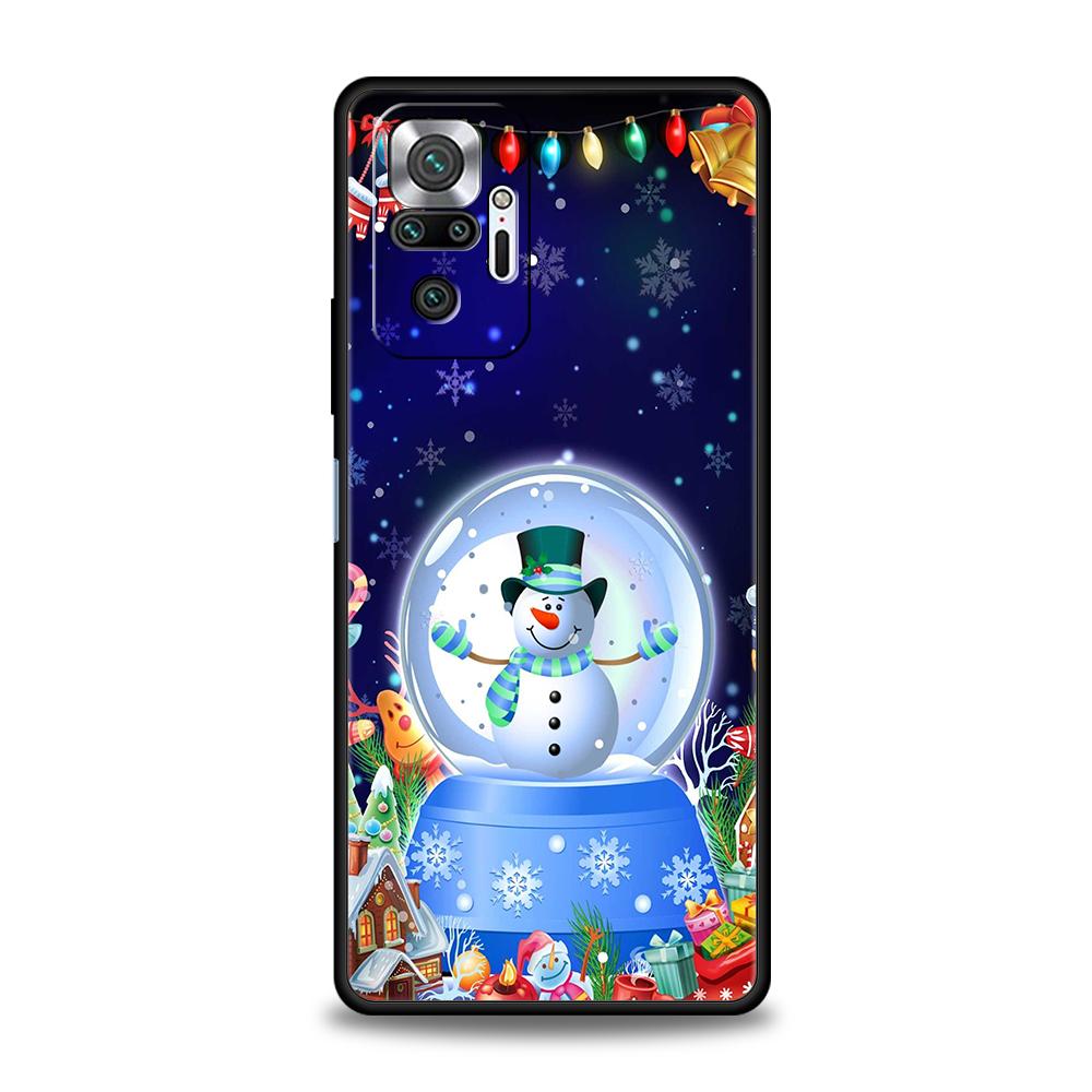 Winter Merry Christmas Phone Case For Redmi Note 10 11 Pro K40 Gaming 11T 9T 7 8 8T 9 8A 9A 9C 9S Pro Soft Shockproof TPU Shell
