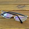 Clara Vida Rimless Diamond Decoration Men Handsome High Standard Progressive Reading Glasses +1 To +4
