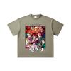 260 GSM Double Yarn 32 Count 100% Cotton Demon Slayer V26 Print Unisex Heavy Cotton T Shirt