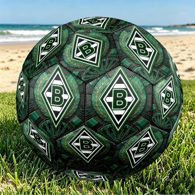 Borussia Monchengladbach Print Size 5 Soccer Ball, PU Wear Resistant Football for Match Training and Daily Practice, Birthday Gift for Soccer Fans