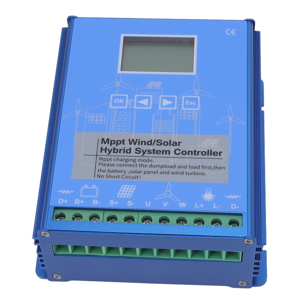 12V 24V Wind Solar Hybrid Controller LCD Display MPPT Boost Charging Multifunctional LCD Wind Solar Controller