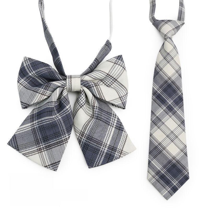 Childrens School Uniform Tie With Gingham Pattern Design For Graduation Photo Shoots