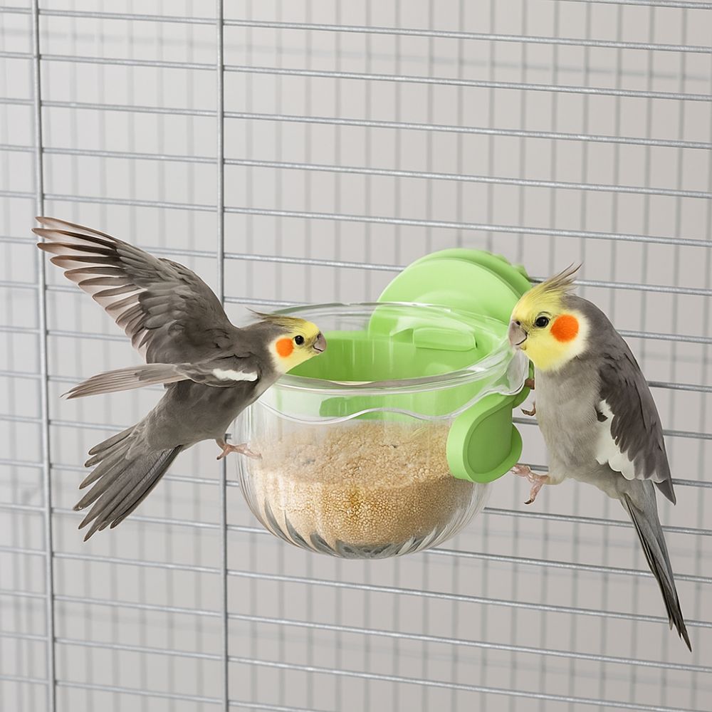 Wide Mouth Bird Food Bowl Hanging Bird Feeder Cup Pet Accessories Bird Cage Feeder Pet Aviary