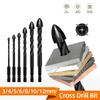 Professional Cross Hex Tile Drill Bit Set Precision Ground Hole Opener Porcelain Tile Drilling
