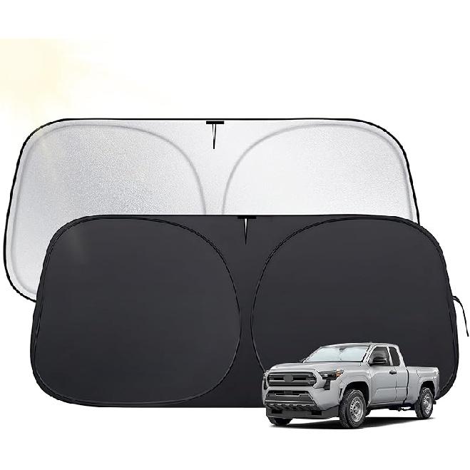 Windshield Sun Shade For Toyota 4Runner 2010-2025,  Fit Car Sun Shades With 420D Fabric & Foldable Memory Steel Wire, Sunshade For Car Windshield